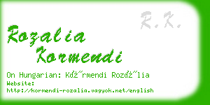 rozalia kormendi business card