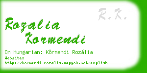 rozalia kormendi business card